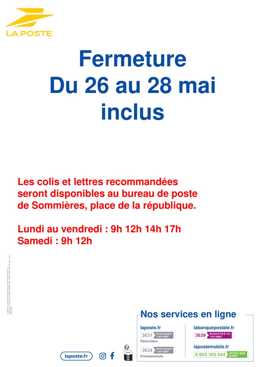 affiche 2026 fermeture apc aubais mai