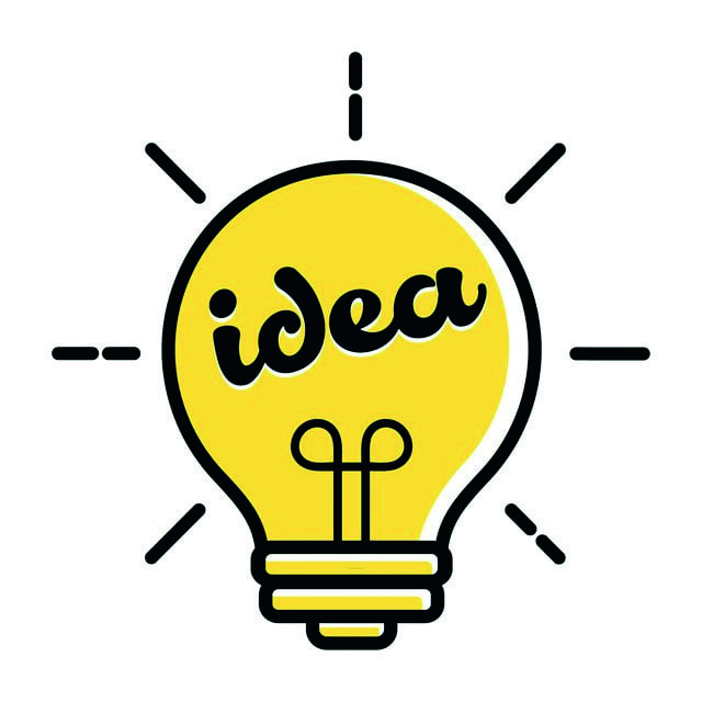 light bulb logo. new idea symbol and icon, flat bright cartoon b